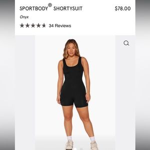 Set Active Sportbody Shortysuit Jumpsuit - Onyx - Size Medium - Never Worn